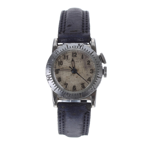 224 - Rare Longines Weems Pilots stainless steel wristwatch, serial no. 6525xxx, circa 1940s, rotating bez... 