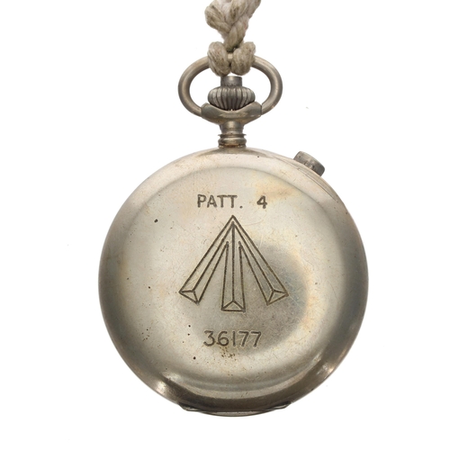 232 - Royal Navy Patt 4 nickel cased split seconds stopwatch, lever movement, the dial with split centre s... 