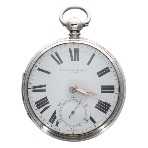 242 - Victorian silver fusee lever pocket watch, London 1874, signed Wm Potts & Sons, Leeds, no. 7061,... 