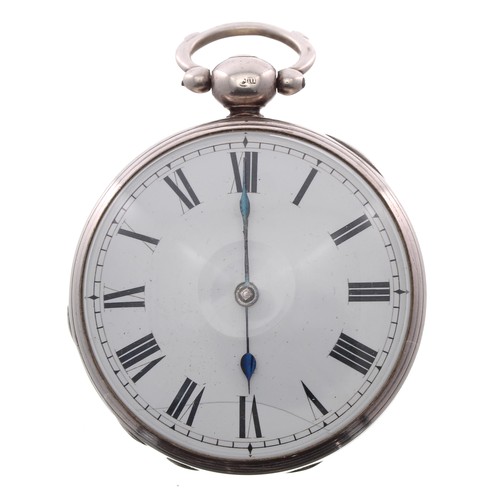 245 - George IV silver fusee lever pocket watch, London 1827, the movement signed Thos Savage, London, no.... 