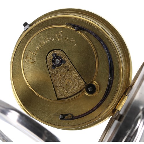 245 - George IV silver fusee lever pocket watch, London 1827, the movement signed Thos Savage, London, no.... 