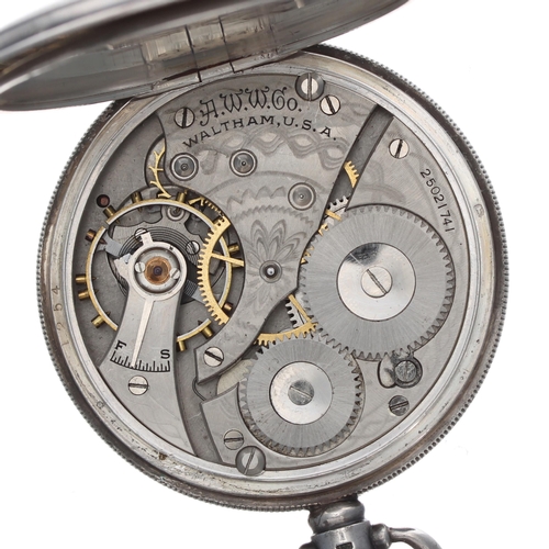 247 - Waltham silver lever pocket watch, Birmingham 1926, movement no. 25021741, signed Roman numeral dial... 