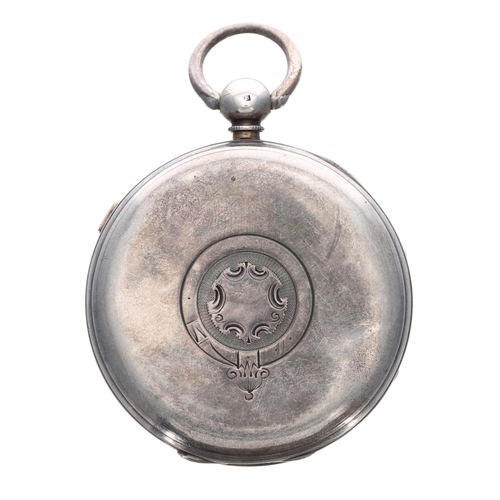 249 - Victorian 'Marine Decimal Chronograph' silver fusee pocket watch, Chester 1880, three quarter plate ... 