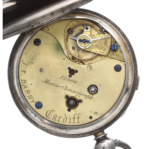 249 - Victorian 'Marine Decimal Chronograph' silver fusee pocket watch, Chester 1880, three quarter plate ... 