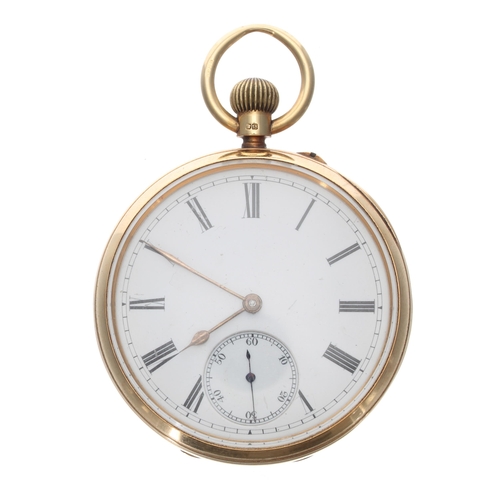 250 - Sir John Bennett, London 18ct lever pocket watch, London 1894, signed three-quarter plate movement, ... 