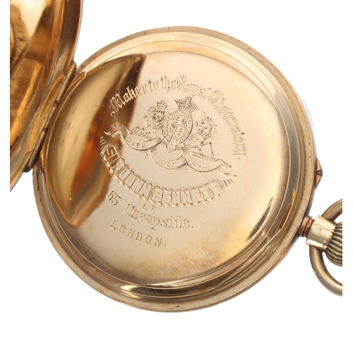 250 - Sir John Bennett, London 18ct lever pocket watch, London 1894, signed three-quarter plate movement, ... 