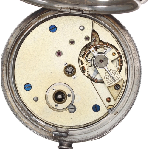 257 - Kay's 'Perfection' Lever silver (.935) engine turned pocket watch, gilt frosted movement with dust c... 