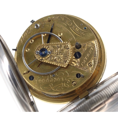 267 - Late 18th century English silver rack lever pocket watch, Chester 1799, the fine quality gilt fusee ... 