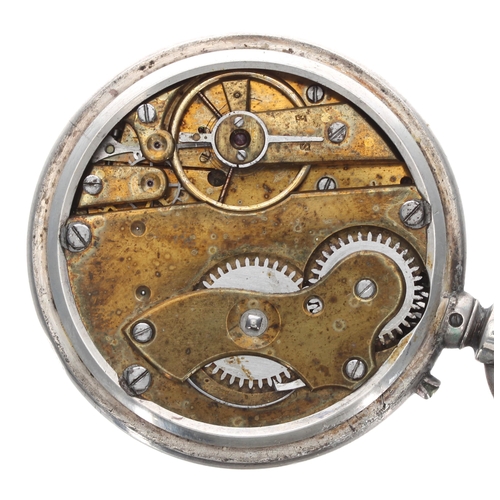 275 - Silver (.930) pocket watch, unsigned gilt pin-pallet movement, the Roman numeral dial signed Parkins... 