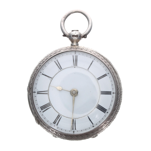 277 - Victorian silver fusee lever pocket watch, London 1884, signed Plimmer, Altrincham, no. 36157, Roman... 