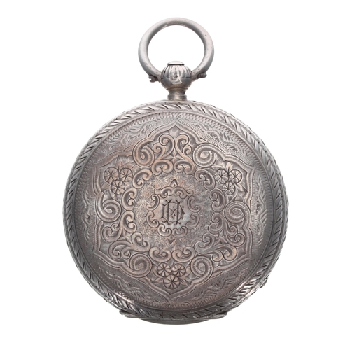 277 - Victorian silver fusee lever pocket watch, London 1884, signed Plimmer, Altrincham, no. 36157, Roman... 