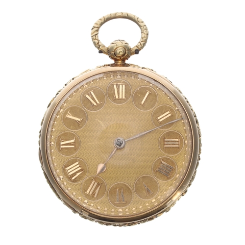 279 - Fine 19th century 18ct cylinder pocket watch, London 1822, the fusee movement signed Hughtie, 56 Che... 