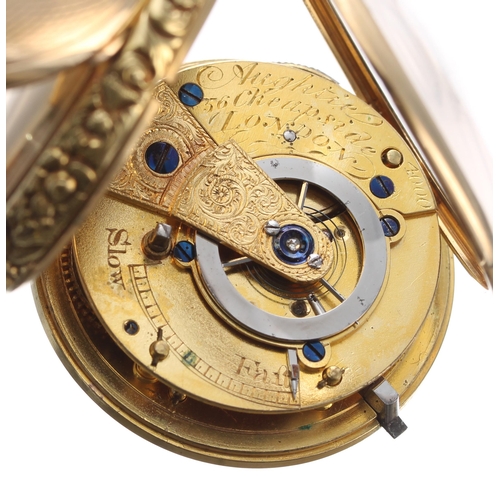 279 - Fine 19th century 18ct cylinder pocket watch, London 1822, the fusee movement signed Hughtie, 56 Che... 