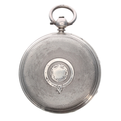 281 - Victorian silver fusee lever pocket watch, London 1859, the movement signed T. Millet, Brighton, no.... 