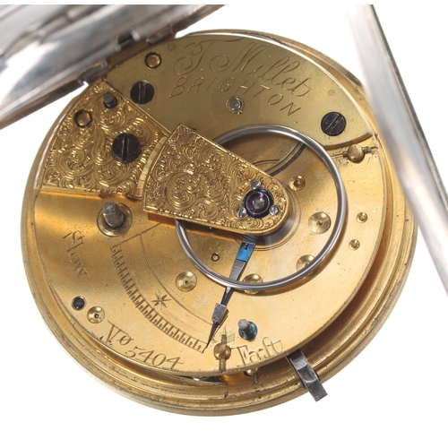 281 - Victorian silver fusee lever pocket watch, London 1859, the movement signed T. Millet, Brighton, no.... 