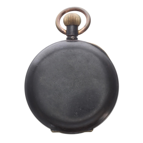 282 - 'The M.I.P Pat. app.for' cylinder gunmetal pocket timing stopwatch, unsigned gilt frosted cylinder m... 