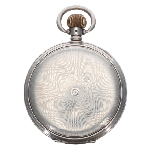 285 - Silver hunter lever pocket watch, Birmingham 1923, Swiss 'LTG' movement (L Tieche Gammeter), Roman n... 