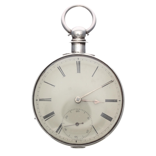 289 - William IV English silver pair cased verge pocket watch, London 1838, the Massey III movement with s... 