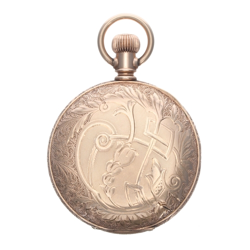 292 - Attractive Waltham gold filled hunter fob watch, no. 4878027, circa 1890, signed Roman numeral dial ... 