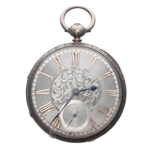 294 - Victorian silver fusee lever pocket watch, London 1873, signed Samford, London, no. 60290, with dust... 