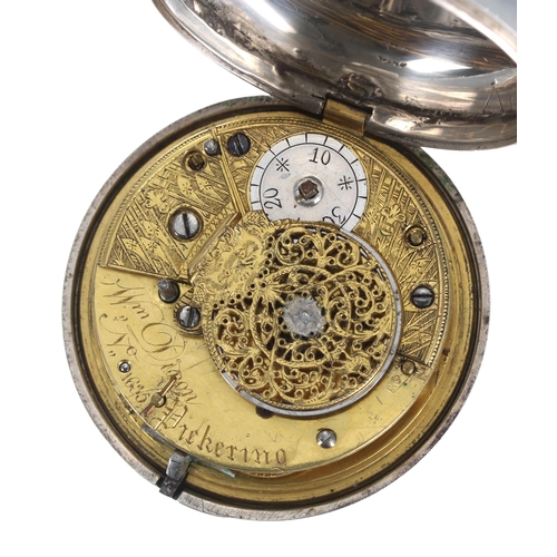 296 - George III silver pair cased verge pocket watch, London 1807, the fusee movement signed Wm. Dixon, P... 