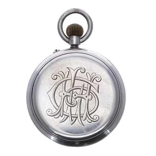 297 - Late Victorian silver centre seconds lever pocket watch, Birmingham 1893, gilt frosted three quarter... 