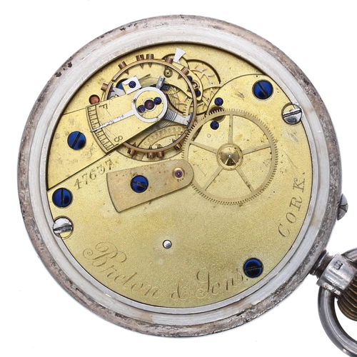 297 - Late Victorian silver centre seconds lever pocket watch, Birmingham 1893, gilt frosted three quarter... 