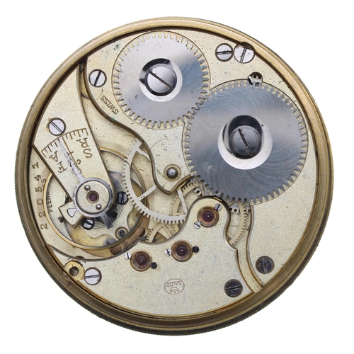 298 - Stauffer & Co Peerless Borgel cased gunmetal lever pocket watch, the gilt frosted movement signe... 