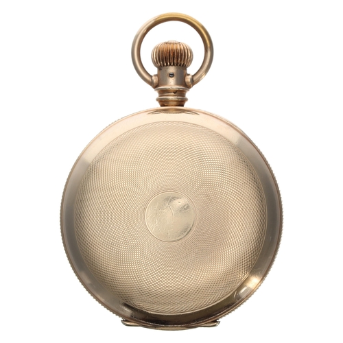 302 - Addison duplex gold plated pocket watch, signed Patented gilt frosted three quarter plate movement, ... 