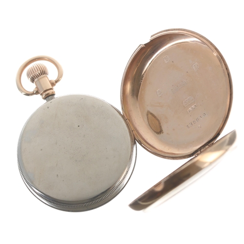 304 - Rolex 9ct lever pocket watch, Birmingham 1928, the dial with Roman numerals, blued steel hands and s... 