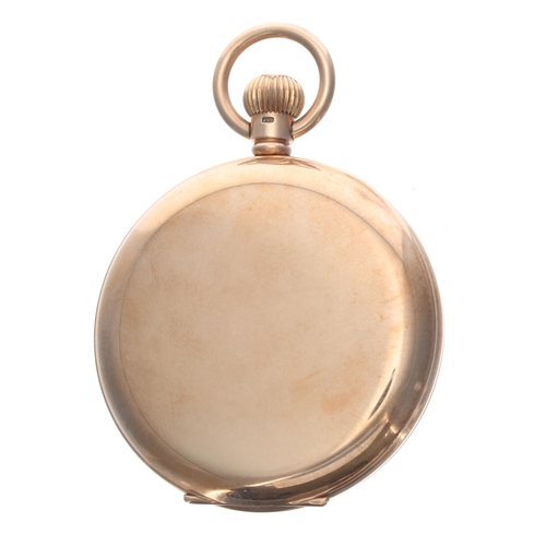 305 - J.W. Benson 9ct lever pocket watch, Birmingham 1929 signed gilt frosted Swiss movement, 15 jewels, s... 