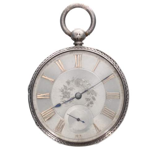 306 - Victorian silver fusee lever pocket watch, London 1866, the movement signed J. Flinn & Sons, Ear... 