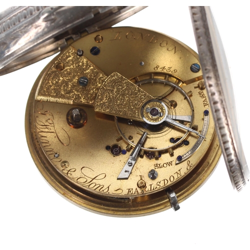 306 - Victorian silver fusee lever pocket watch, London 1866, the movement signed J. Flinn & Sons, Ear... 