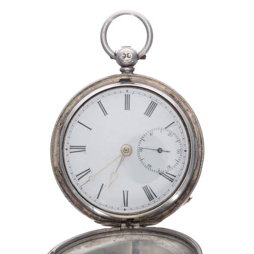 308 - 19th century silver hunter fusee lever pocket watch, London 1857, signed Gaydon, Barnstaple, no. 147... 