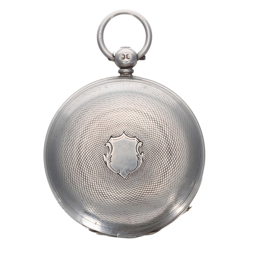 308 - 19th century silver hunter fusee lever pocket watch, London 1857, signed Gaydon, Barnstaple, no. 147... 