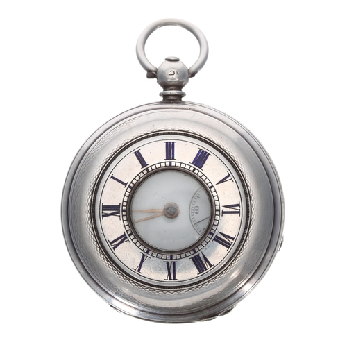 309 - Victorian silver half hunter fusee lever pocket watch, London 1873, unsigned movement, Roman numeral... 