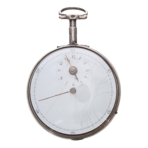 312 - George III silver verge centre seconds pair cased pocket watch, Birmingham 1790, the fusee movement ... 