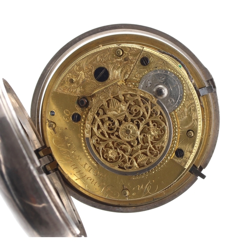 312 - George III silver verge centre seconds pair cased pocket watch, Birmingham 1790, the fusee movement ... 