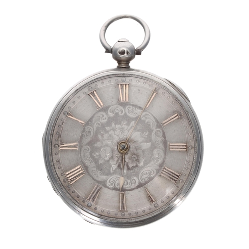 314 - Victorian silver fusee lever pocket watch, London 1843, signed Wright, Woolwich, no. 1553, silver en... 