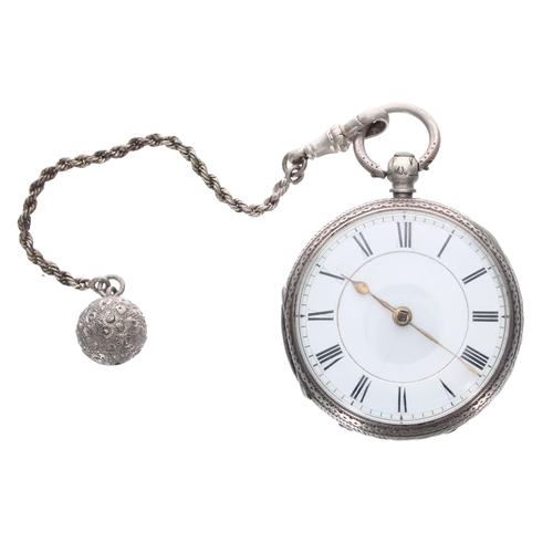 315 - Victorian silver fusee lever pocket watch, London 1882, unsigned movement, no. 21183, Roman numeral ... 