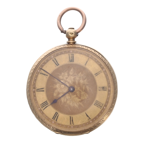 317 - Swiss Dimier Freres & Cie 18k lever pocket watch, signed gilt frosted bar movement with compensa... 