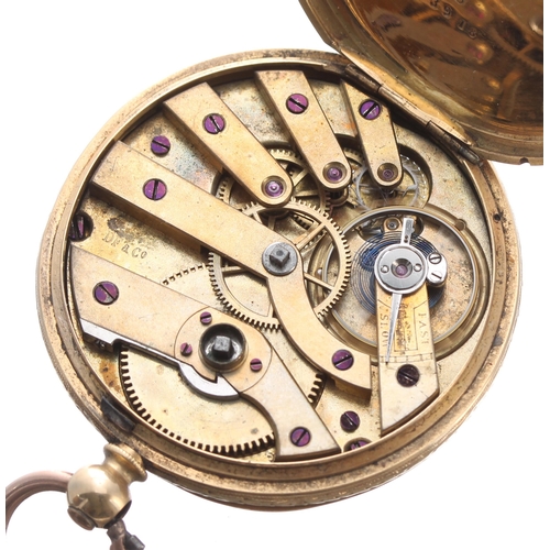 317 - Swiss Dimier Freres & Cie 18k lever pocket watch, signed gilt frosted bar movement with compensa... 