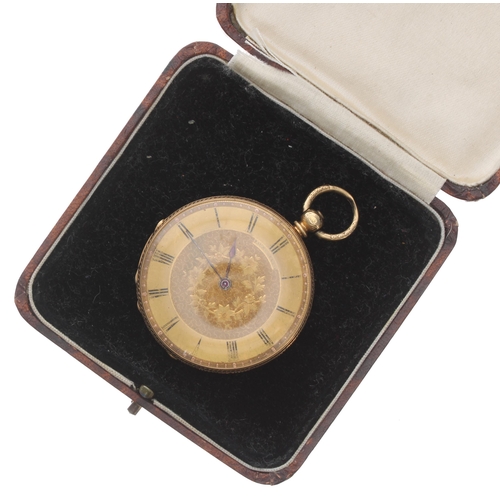 319 - Baume Genéve 18k cylinder pocket watch, signed frosted bar movement with gilt three arm balance and ... 