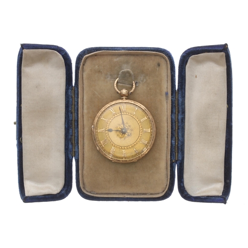 320 - Small Victorian18ct fusee lever pocket watch, London 1865, the movement signed D. Ferris, Calne, no.... 