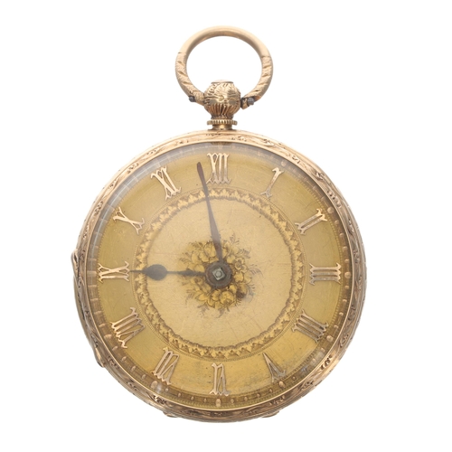 320 - Small Victorian18ct fusee lever pocket watch, London 1865, the movement signed D. Ferris, Calne, no.... 