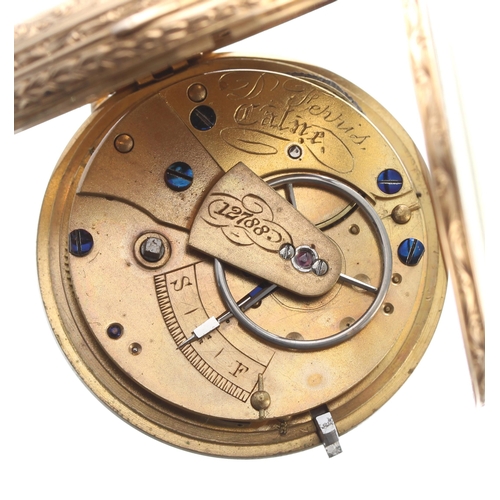 320 - Small Victorian18ct fusee lever pocket watch, London 1865, the movement signed D. Ferris, Calne, no.... 