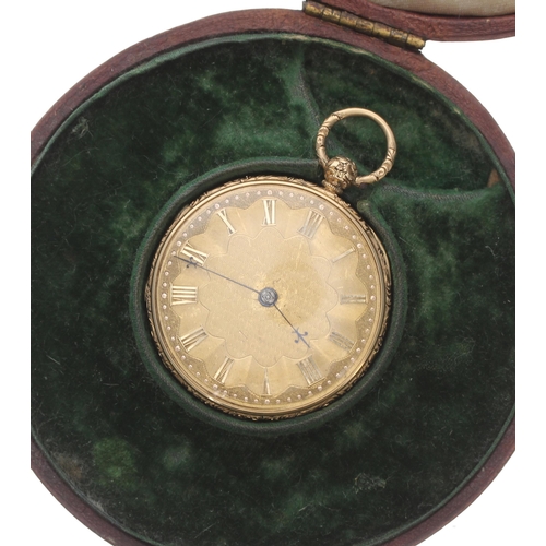 322 - Small Victorian 18ct fusee lever pocket watch, London 1845, the movement signed Tinson, Hertford, no... 