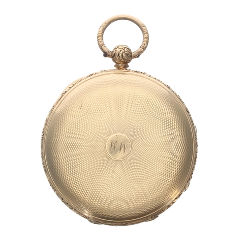 322 - Small Victorian 18ct fusee lever pocket watch, London 1845, the movement signed Tinson, Hertford, no... 