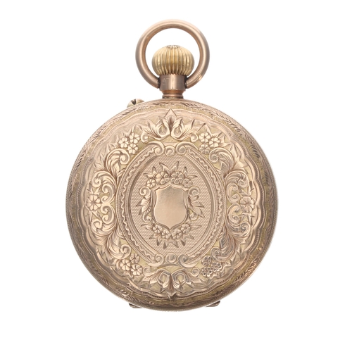 323 - Edwardian 9ct lever fob watch, Birmingham 1907, gilt frosted three quarter plate movement, no. 25143... 