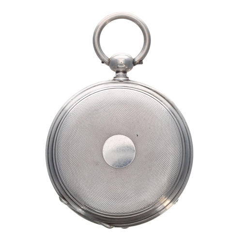 332 - Jean Jaquet & Cie white metal lever pocket watch, gilt frosted bar movement with compensated bal... 